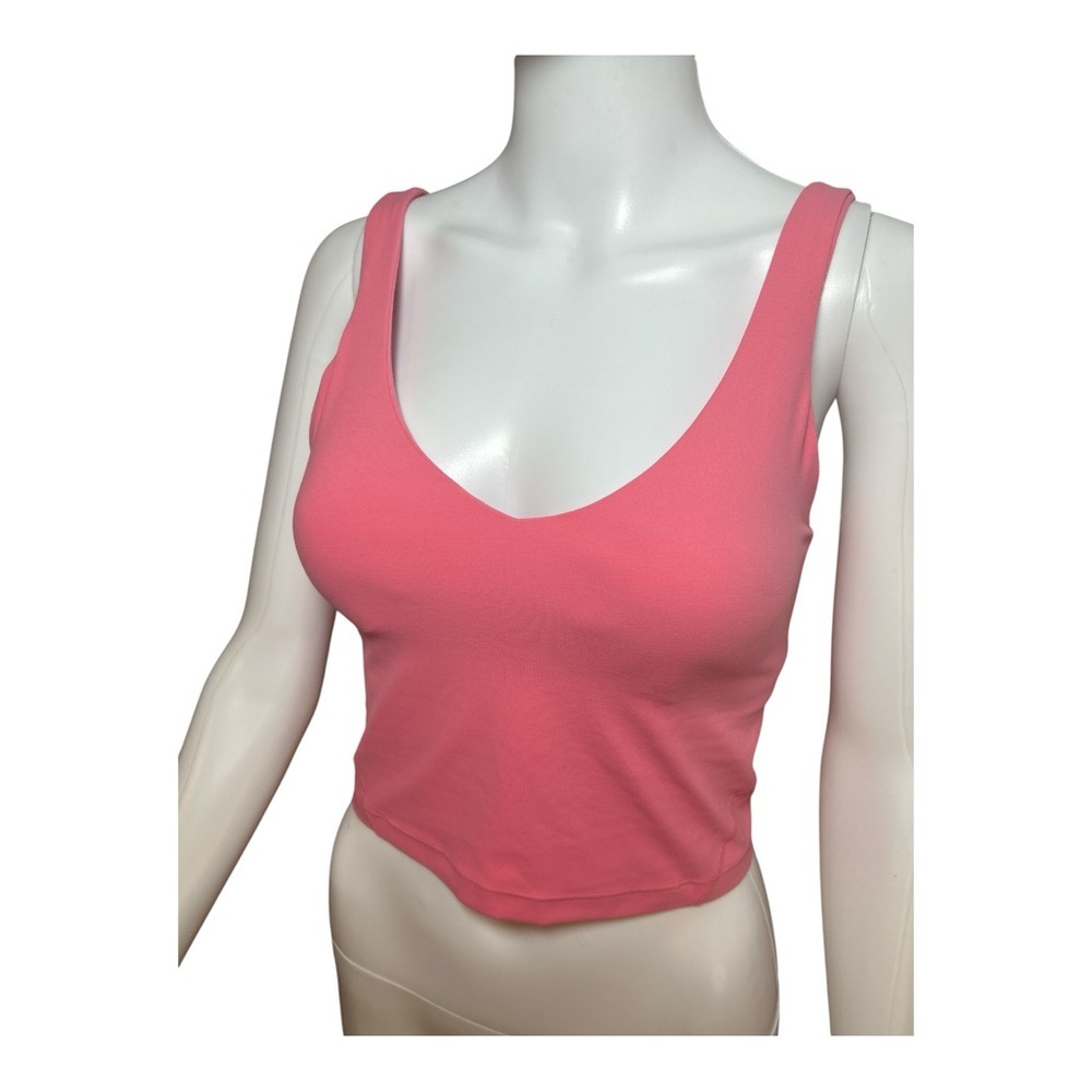 Lululemon Align Tank Top in a pink color with a V-neckline and built-in bra